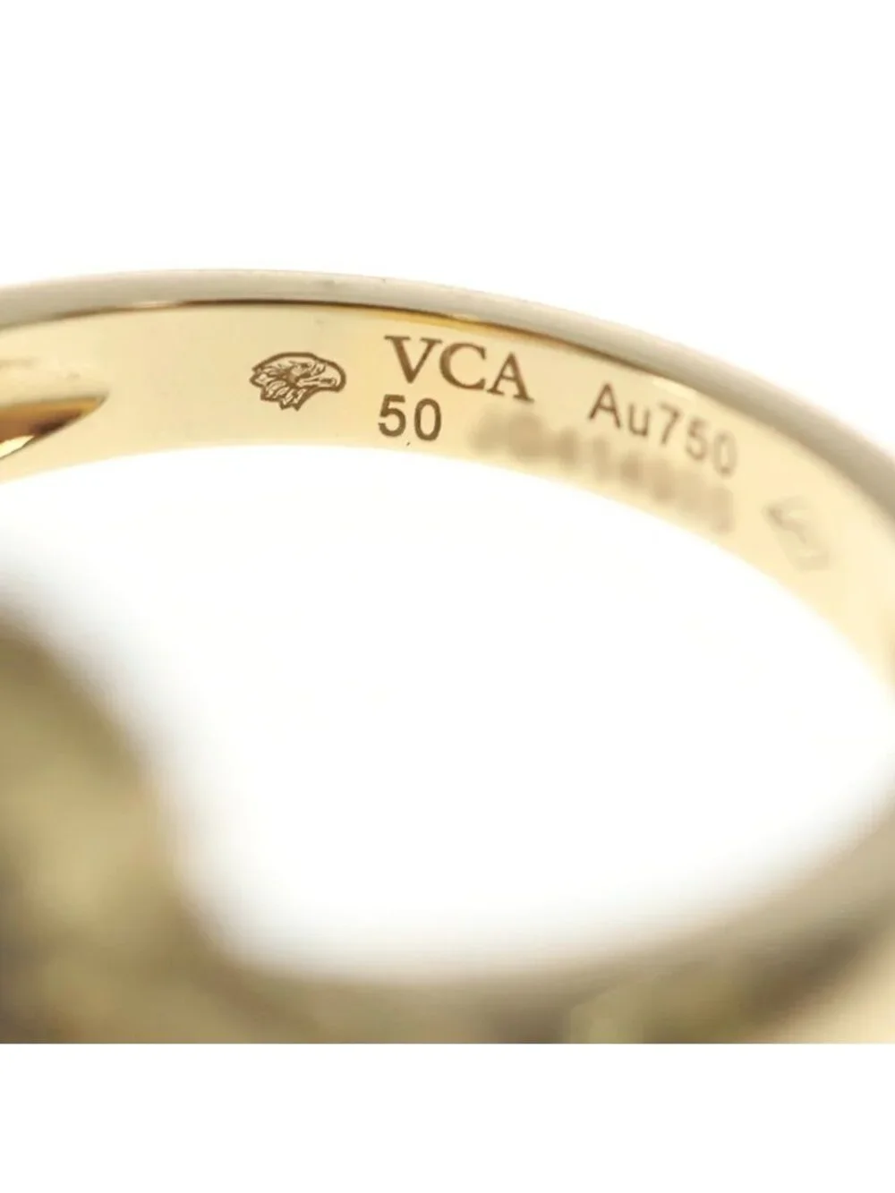 Van Cleef & Arpels Vintage Alhambra Onyx Diamond Ring Yellow Gold Black